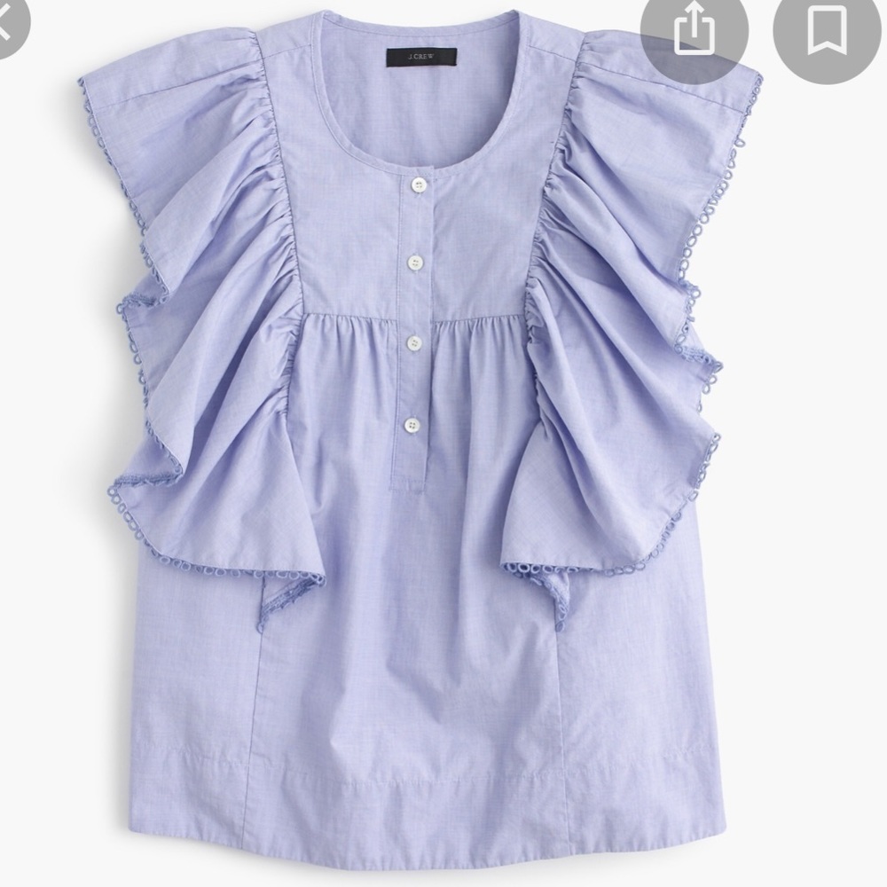 J Crew Tall Ruffle-Front Shirt